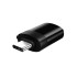 Juodas usb-c į usb-a 3.0 adapteris su otg funkcija – 1,5 cm × 3 cm