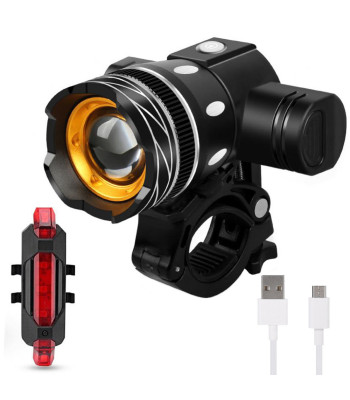 Dviračio LED žibintų komplektas, priekinis ir galinis, CREE XM-L T6
