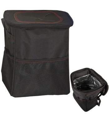 Automobilinė peleninė–šiukšliadėžė su LED, juoda, 26 cm × 23 cm × 16 cm