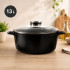 Granitinis puodas su aromatizatoriumi, stikliniu dangčiu ir virtuvinėmis pirštinėmis, 13 l, 37 cm