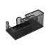 Metalinis tinklinis stalo reikmenų organizatorius, 3 skyriai, juodas, 20,5 × 10 × 10 cm