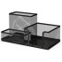 Metalinis tinklinis stalo reikmenų organizatorius, 3 skyriai, juodas, 20,5 × 10 × 10 cm