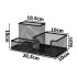 Metalinis tinklinis stalo reikmenų organizatorius, 3 skyriai, juodas, 20,5 × 10 × 10 cm