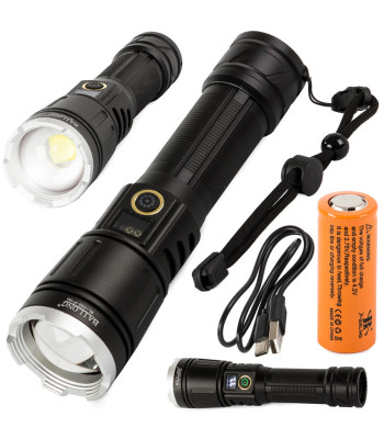Taktinis karinis LED žibintuvėlis Bailong su CREE XHP160 ir priartinimu, A52