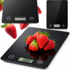 Elektroninės virtuvinės svarstyklės su LCD ekranu, stiklinės, 5 kg / 1 g