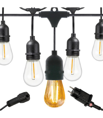 Lauko girlianda su LED lemputėmis, E27, IP44, 15 m