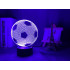 3D LED naktinė lempa „Futbolo kamuolys“ su nuotolinio valdymo pulteliu, 17,5cm x 9,5cm x 9,5cm