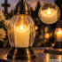 Baterinė LED žvakė su imituojama liepsna, kreminė, 7 × 5 cm