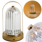 LED naktinė stalinė lempa su stikliniu gaubtu, valdoma lietimu, 3 šviesos spalvos, 21 × 11,5 cm