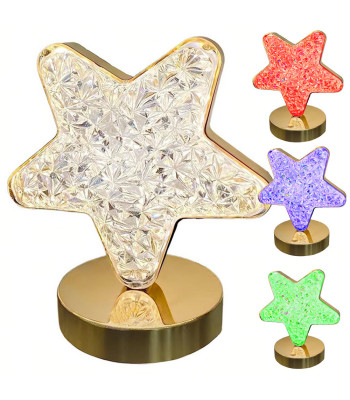 Naktinė LED RGB žvaigždės formos stalinė lempa su USB įkrovimu, 17 × 15,5 × 10 cm