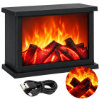 Dekoratyvinis led židinys su judančios liepsnos efektu, juodas, 25 × 17 × 13 cm