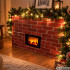 Dekoratyvinis led židinys su judančios liepsnos efektu, juodas, 25 × 17 × 13 cm