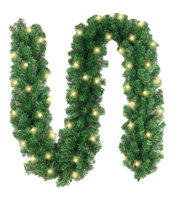 Dirbtinė kalėdinė girlanda su 50 LED lempučių, 3 m