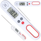 Sulankstomas virtuvinis termometras su LCD ekranu, iki 300 °C, baltas, 15 × 2,8 × 3 cm