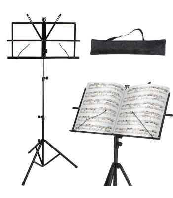 Reguliuojamas sulankstomas natų stovas su dėklu, 130cm