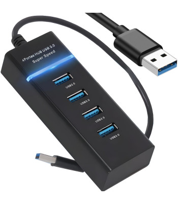 USB 3.0 šakotuvas su 4 prievadais, 10,5 × 4 × 2,5 cm
