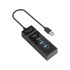 USB 3.0 šakotuvas su 4 prievadais, 10,5 × 4 × 2,5 cm