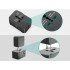 Universalus kelioninis kištukų adapteris su 2 USB jungtimis UK, USA, EU ir AUS lizdams, 7,5cm x 5cm x 4cm