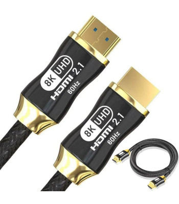 Itin spartus HDMI kabelis su paauksuotais kontaktais, HDMI 2.1, 8K 60Hz, 4K 120Hz, 1,5 m
