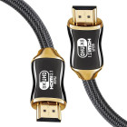 Didelės spartos HDMI kabelis su paauksuotais kontaktais ir nailono pyne, HDMI 2.1, 2m