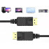 DisplayPort vaizdo ir garso kabelis, 8K / 4K / 2K, DP 1.4, 2 m