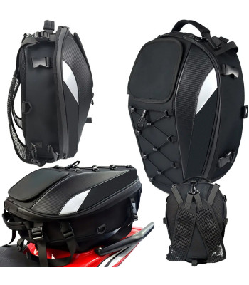 Vandeniui atsparus motociklo krepšys-kuprinė, juodas, 39 l, 43 × 28 × 20–30 cm, 2 viename