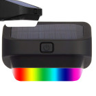 Saulės energija įkraunamas LED RGB lauko šviestuvas su sutemų jutikliu, 9cm x 8,5cm x 6cm