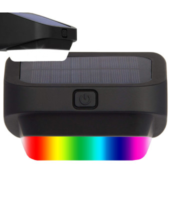 Saulės energija įkraunamas LED RGB lauko šviestuvas su sutemų jutikliu, 9cm x 8,5cm x 6cm