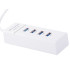 USB šakotuvas su 4 prievadais, baltas, USB 3.0, 10,5 × 3,7 × 2,5 cm