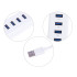 USB šakotuvas su 4 prievadais, baltas, USB 3.0, 10,5 × 3,7 × 2,5 cm