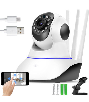 Besisukanti vidaus IP Wi-Fi kamera-auklė su HD vaizdu, naktiniu režimu ir judesio jutikliu, 06314