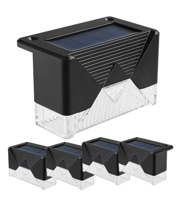 Saulės LED lauko šviestuvai su prieblandos jutikliu, 4 vnt., 8 × 5 cm