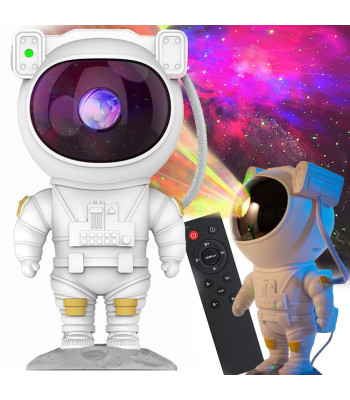 Žvaigždžių projektorius astronautas su LED ir nuotolinio valdymo pulteliu
