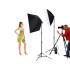 Fotografinio apšvietimo softboxų rinkinys su stovais ir lemputėmis, 2 × 135 W