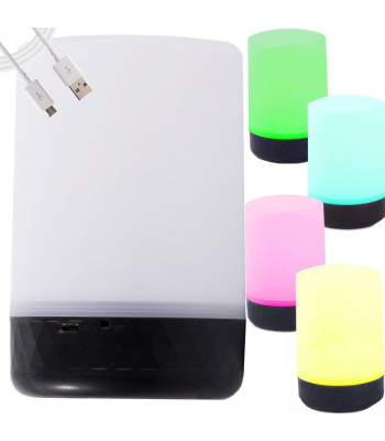 LED RGB naktinė lempa su USB maitinimu, 2 režimai, 8 spalvos, RY-1818, 12 × 7,5 cm