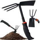 Dvipusė rankinė sodo motika su trimis nagais, 27 cm