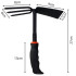 Dvipusė rankinė sodo motika su trimis nagais, 27 cm