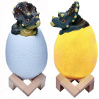 Dinozauro triceratopo kiaušinio formos naktinė LED RGB lempa vaikams