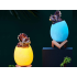 Dinozauro triceratopo kiaušinio formos naktinė LED RGB lempa vaikams