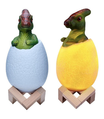 LED naktinė lemputė „Dinozaurų kiaušinis“ vaikams, RGB