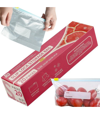 Maisto laikymo maišeliai su slankiuoju užsegimu, 600 ml, 20 vnt.