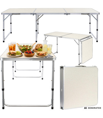 Sulankstomas turistinis ir sodo stalas lagaminas 180 × 60 cm