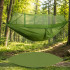 Turistinis dvivietis hamakas su tinkleliu nuo uodų, žalias, 250 × 140 cm