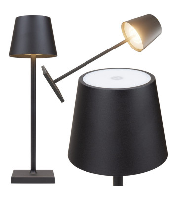 Jutiklinė belaidė LED naktinė stalinė lempa, juoda, 38 cm