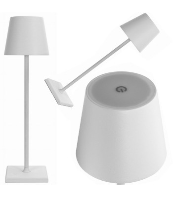 Stalinė naktinė lempa su jutikliniu valdymu, belaidė, balta, 38 cm