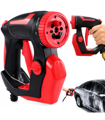 Automobilio plovimo pistoletas su ploviklio talpykla, 8 režimai (18 × 18 cm)