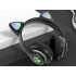 Belaidės „Bluetooth“ ausinės su katės ausimis, FM radiju, MP3 grotuvu ir LED apšvietimu