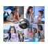 Belaidės „Bluetooth“ ausinės su katės ausimis, FM radiju, MP3 grotuvu ir LED apšvietimu