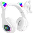 Belaidės „Bluetooth“ ausinės su FM radiju, MP3 grotuvu ir LED apšviestomis katės ausimis, 04116_B