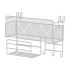 Metalinė sieninė lentynėlė-organizatorius su vieta servetėlėms ir 3 kabliukais, loft stiliaus, 25 × 37 × 13 cm
